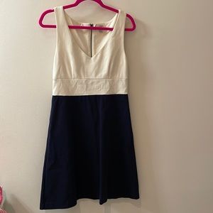 J.Crew Cream and Navy Dress